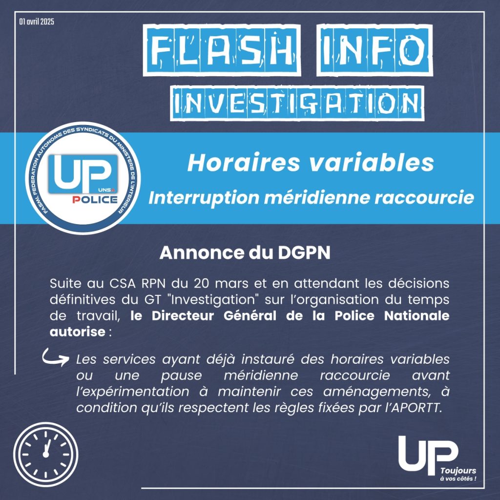 Flash-info Investigation : Horaires variables; interruption méridienne raccourcie
